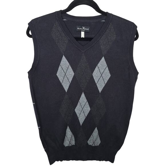 Marc Ecko Y2K Cut and Sew Argyle Sweater Vest Men's Small Preppy Academia Dapper - Picture 1 of 8